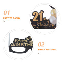 1Set Zwarte Papieren Birthday Party Foto Props Met Selfie Frame