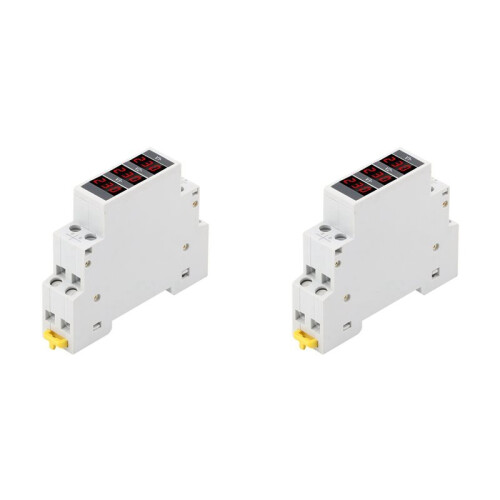 2X Modular LED Digital Three-Phase Voltmeter for Din Rail Voltage Meter AC80-500V