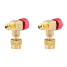 2X 90 Degrees HS Right Angle Copper Air Conditioner Safety Valve R22/32/410 Fluorine Adding Valve Refrigerant Adapter