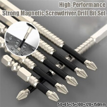 High-Magnetic Screwdriver Drill Bit Set, 6PCS Anti-Slip Magnetic Screwdriver Bits, Electric Precision Screwdriver Set