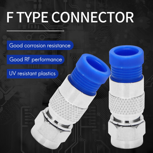 Rg6 F Type Connector Coax Coaxial Compression Fitting 20 Pack () 1