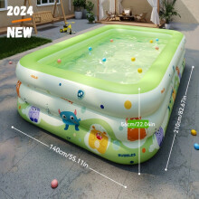 (210 cm) Large Inflatable Swimming Pool, 3 Layers - Durable PVC Material, Suitable For Family Swimming - Outdoor Entertainment, Foldable