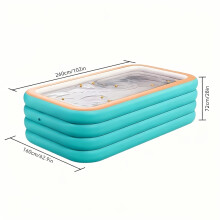 (C) Inflatable Swimming Pool, Large Green Outdoor Swimming Pool, Suitable For Family Courtyards, Summer Family Gatherings And