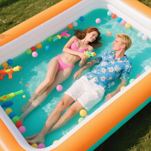 Blue And Orange Contrasting Color Inflatable Swimming Pool Multi-layer 3/4 Layer Thickened Swimming Pool Safety Valve Leak-proof D