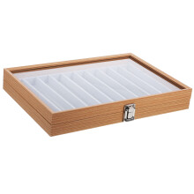 1Elegante Sieradenbox Met Glazen Top Voor Kettingen En Ringen