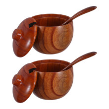 2Set Acacia Hout Kruidenpotten Met Compact Voor Keukenkruiden