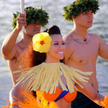 2Sets Lichtgele Hawaiiaanse Hula Unisex Met Kwastjes Partijen