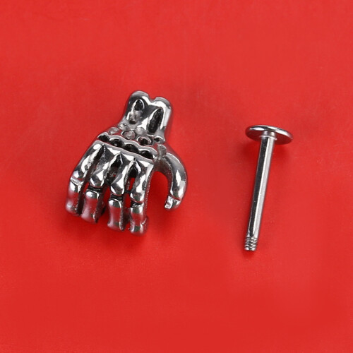 1Lip Piercing Studs Modieus Skelet Hand Lip Decoratie 2