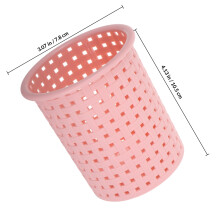 1X Roze Bureauhouder Plastic -Rotan Voor En Cosmetica