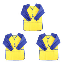 3X Childrens Kids Toddler Waterproof Apron Art Smock with 3 Roomy Pockets (Paints and Brushes Not Included)