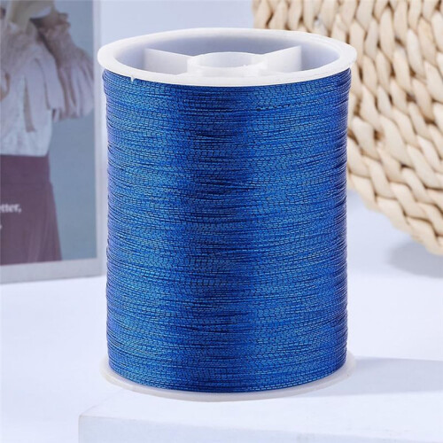 20 Rolls 1100M 0.1MM Thin Metallic Thread Shimmer Christmas Glitter Embroidery Floss String Polyester Tinsel Cord B
