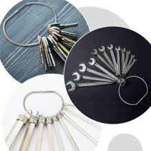 8Pcs 6In Loose Leaf Binder Book Rings D-Shaped Binder Rings Large Nickel Plated Steel Book Keychain Key Washi Tape Rings