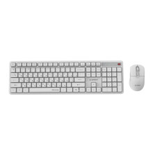 Gembird KBS-WMS-01-W-CYRL Silent key Pro Business wireless desktop set, white, RU layout
