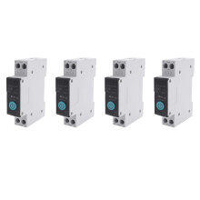4X 40 Ein Tuya Ein Phase DIN Schiene WIFI Meter Timer Strom Verbrauch Monitor KWh Wattmeter, Schwarz mit Zähler