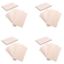 Paquet de 60 Feuilles de Bois Non Finies, Planche de Bois Mince en Bois de pour L'Artisanat de Bateau de Bateau D'Avion de Maison, Ornements de