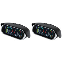 2X Car Truck 2 in 1 LCD Gauge Water Temperature Meter +Voltmeter with 1/8 NPT Temp Sensor Water Temp Gauge for Auto Cars