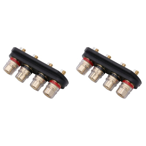 2X Speaker Amplifier Output 4 Position Terminal Block Speaker Gold-Plated Audio External Banana Socket Connector