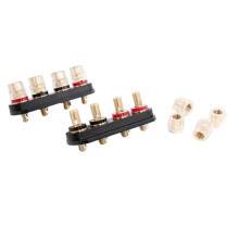 2X Bloco de Terminais de 4 Posições para Saída Do Amplificador de Alto-Falante, Conector Banana de Áudio Externo Banhado A Ouro para Alto-Falante
