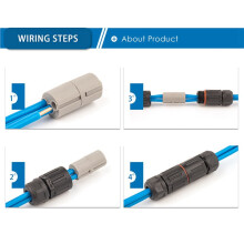 50PCS IP68 Electrical Waterproof Connector Wire Cable 3 Pin Outdoor Hard Wire Quick Push-in Conductor Terminal Connector