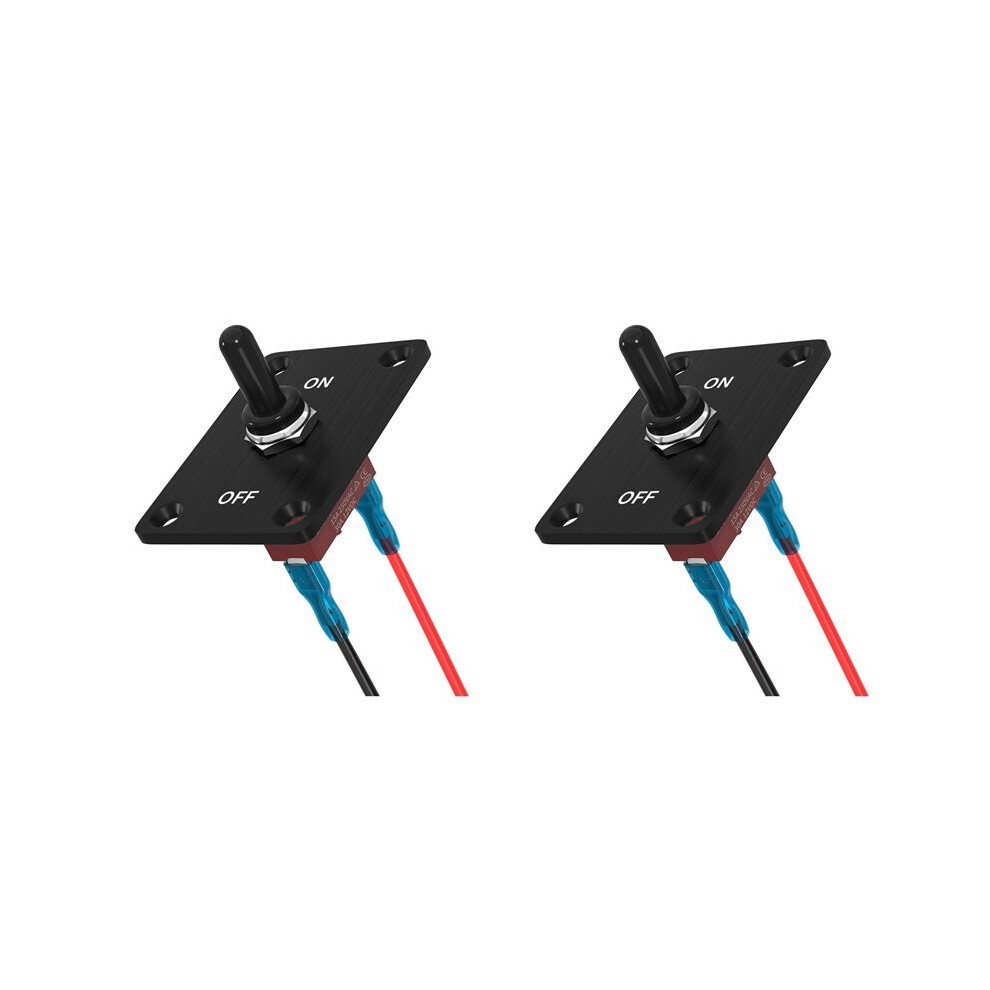 2X Heavy Duty Waterproof Toggle 12V 30A 2 Pin Spst /Off Toggle With Mounting Panel For Marine Boat 6032015608821