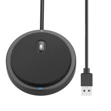 Zwarte USB omnidirectionele tafelmicrofoon - Techly - Bedraad - USB-aansluiting - 2 m kabel