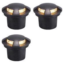 3X 4-Zijdige Inbouwspot voor Buiten, 3W, Vloerverlichting, Waterbestendige LED-Tuinverlichting, Spotjes, DC24V