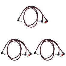 3X 90 Degree 3.5mm Male to 2 RCA Male Cable Right Angle Stereo AUX Y Splitter Cord Microphone Jack Plug for Laptop 1M