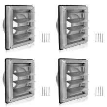 4X Ventilationsgaller 150 mm i Rostfritt Stål, Luftventilkåpa, Gallerkåpa Ventilationsgaller Flat Kanal Ventilationsventil Vägginlopp