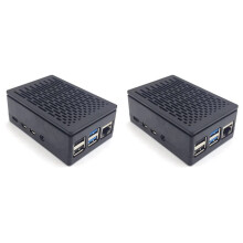 2X for Raspberry Pi 4 Case Shell Box Enclosure Installable Cool Fan Aluminum HeatSink Enclosure for Raspberry Pi 4B
