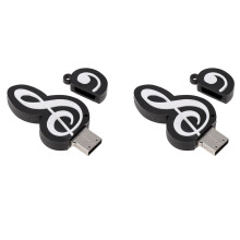 2X USB 2.0 Stick Cute Cartoon Memory Stick Music Notes Symbol USB 2.0 Memory External USB Flash Drive Memory Stick 16GB
