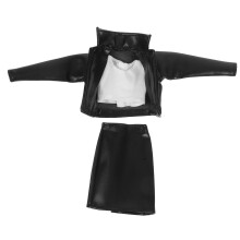 1Set Zachte Stoffen Poppenkleding Met PU En Carrièrepak Voor 30Cm