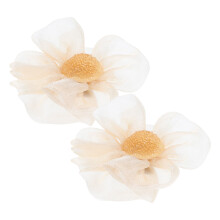 2St Vrouwelijke Schoenornamenten Stofclips Beige Bloem Design