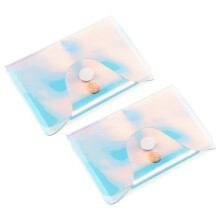 2St Compacte Holografische Kaartcase Met Transparant PVC-Materiaal