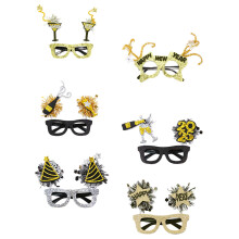 6St Duurzame Plastic Nieuwjaarsbril Opvallende Partyaccessoire