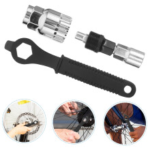 1Set Fietsgereedschap Set Zwart Carbonstalen Crank En Sprocket Remover