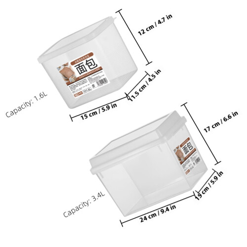 2St Plastic Broodcontainer Met Luchtdichte Afsluiting Voor Keuken 1
