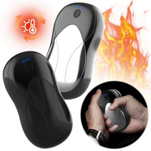 2 Stück Magnetische Elektrische Handheizung, Wiederaufladbar, Tragbarer Handwärmer für , Camping, Warmes Geschenk, Schwarz & Silber