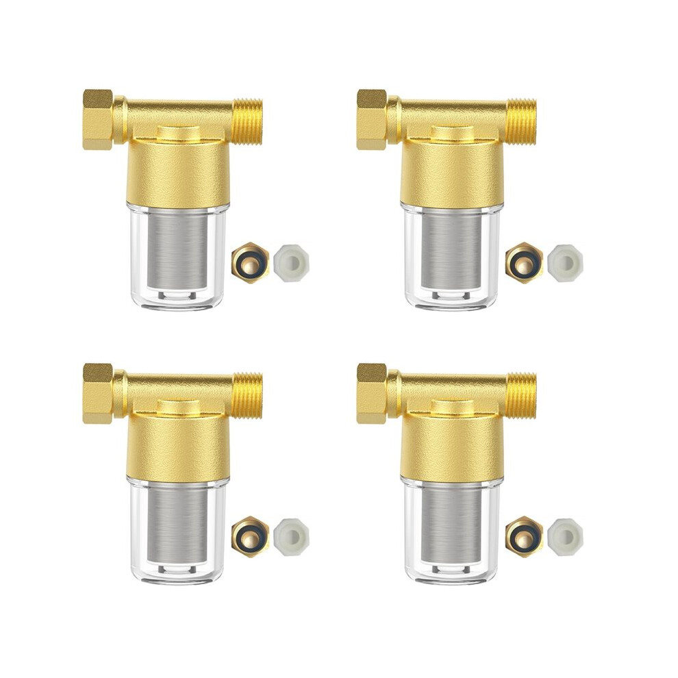 4X Brass Sediment Filter, Reusable Sediment Water Filter, Inline Washer Filter For Washing Machine, Shower,Garden Hose 6031096517992
