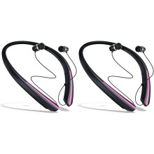 2X Neckband Wireless Earphones, Retractable Ear Sweat-Proof Earphones, Stereo Noise-Canceling Earphones