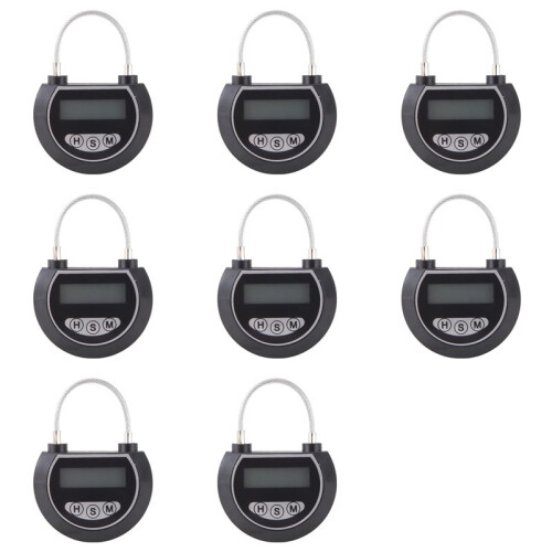 8X Electronic  Lock Timer Lock Container Multi Function  Lock Bin for Toys Black