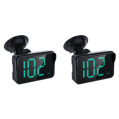 2X Universal   Display GPS HUD Digital Speedometer Plug and  Auto Part with Suction Cup Mount