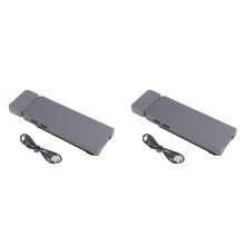 2X LED Rechargeable Clip- Book Light 3 Colors 5 Brightness Bed Reading Night Light Eye Protection Lamp Book Lamp