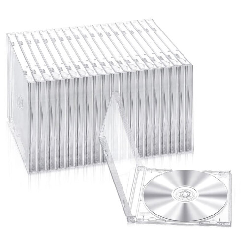 40 Pcs 10.4 mm CD Jewel Cases Standard Single Clear CD Case DVD Cover Protection Replacement 1