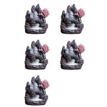 5X High Mountain Flowing Waterfall Backflow Incense Burner Home Fragrance Diffuser Incense Burner Decoration,E