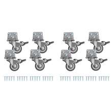 Side Mount Casters,Casters Set of 8 with Brake,L-Shape Plate Small Wheels for Furniture,Cabinet Casters,1.25In(L-Shape)