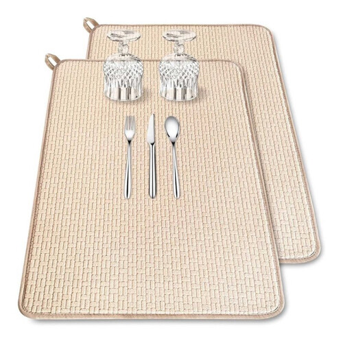 4 Pack XXL Large Microfiber Dish Drying Mat,24x17.7 Inch Absorbent Dish Drainer Kitchen Counter,Dish Drying Pad 2