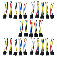 25 Pcs 5 Pin Wires Cable Relay Socket Harness Connector 12V for Car Auto
