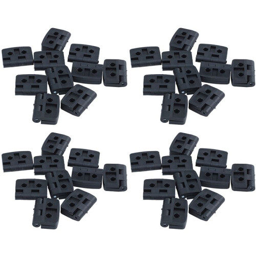 40 Pezzi Cerniere Rinforzate in Plastica Nera Da 40 mm x 30 mm
