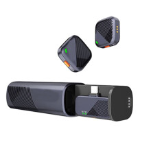 Microfono 2.4GHz Sistema Microfono Wireless Ricevitore Trasmettitore per Vlog Streaming Live Microfono Portatile A