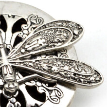 3Pc Antique Silver Colour Dragonfly Aromatherapy Diffuser Pendant Necklace